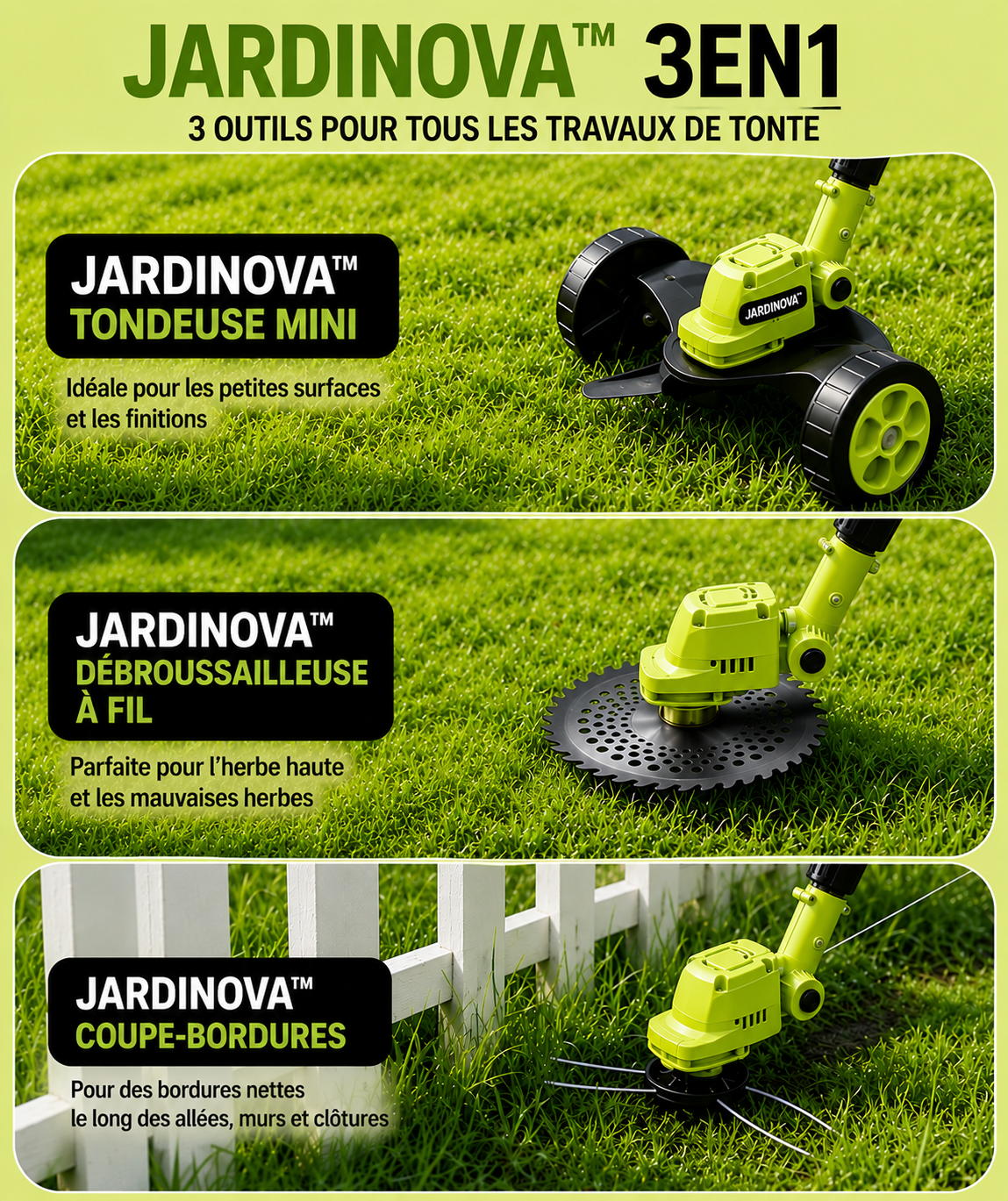 JARDINOVA™ - Débroussailleuse 3-en-1