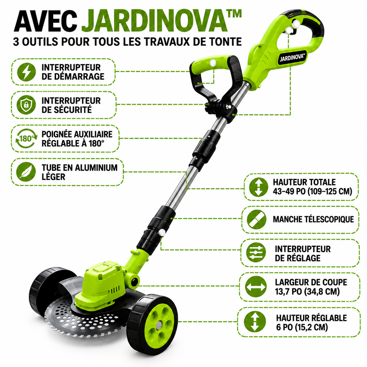 JARDINOVA™ - Débroussailleuse 3-en-1